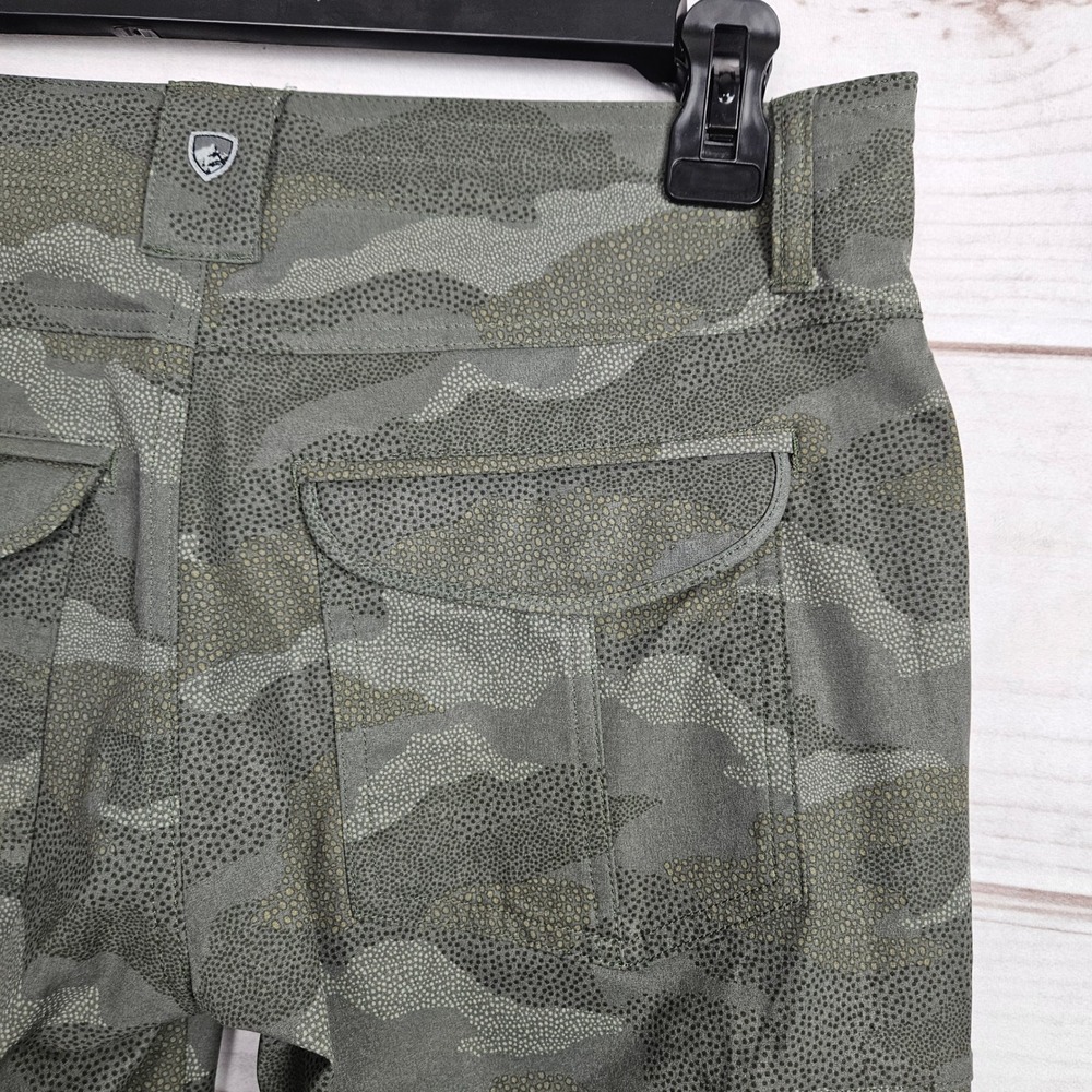 KUHL Splash Roll-Up Pants Womens 4 Reg Green Camo Dot Print Cargo Hiking Outdoor - Picture 12 of 14